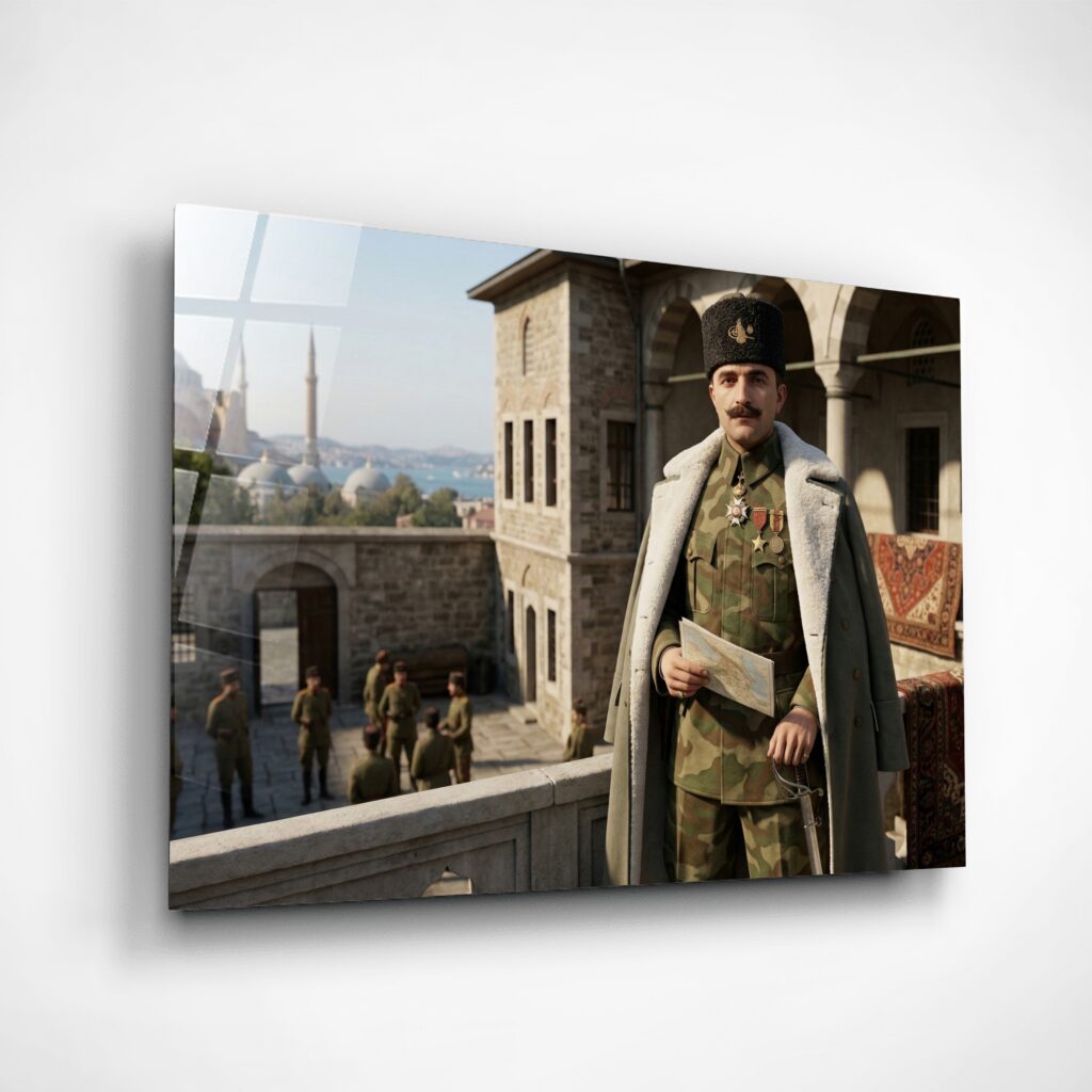 Alternative view of İsmet İnönü Portre Cam Tablo – Çerçevesiz UV Baskı – Model 21