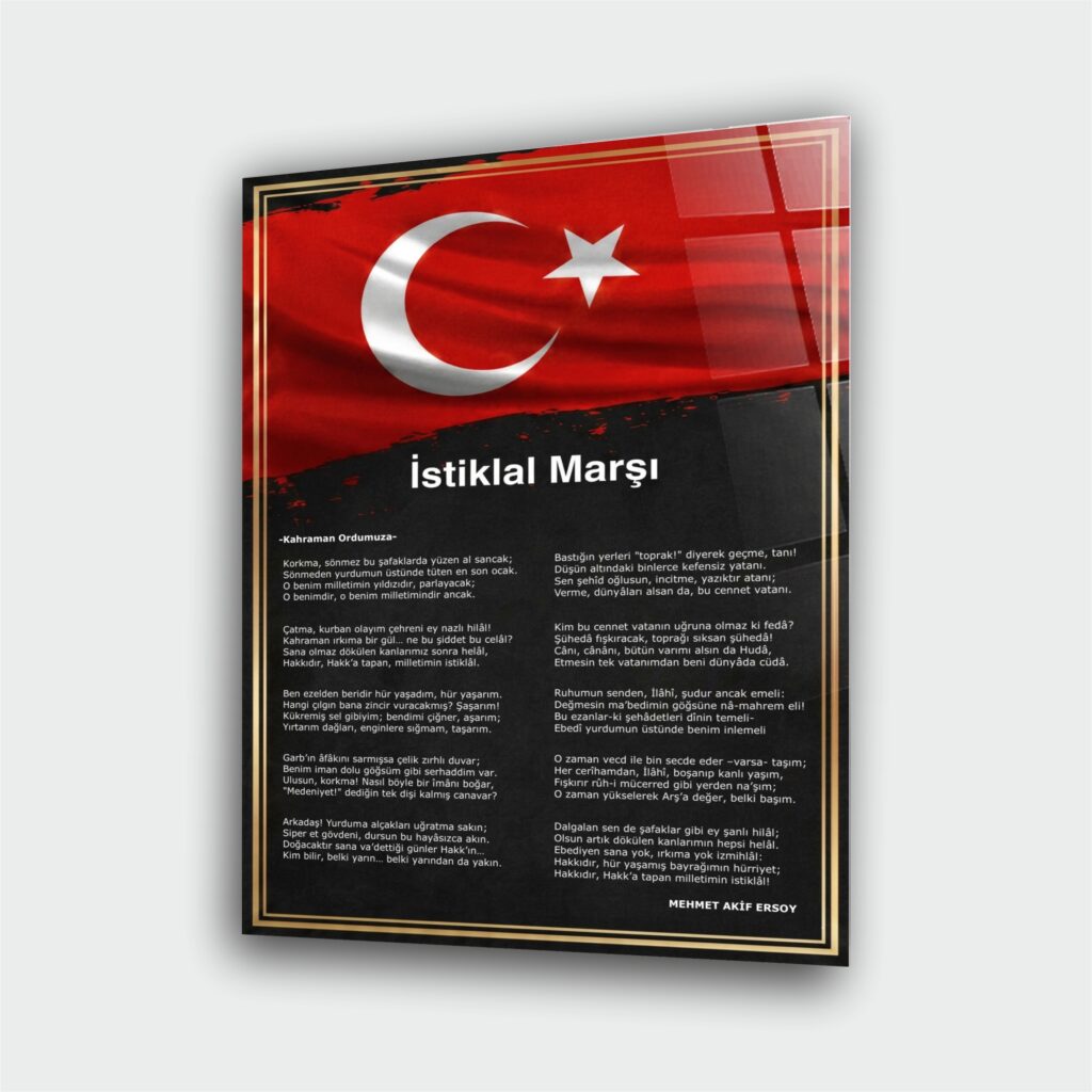 İstiklal Marşı Cam Tablo